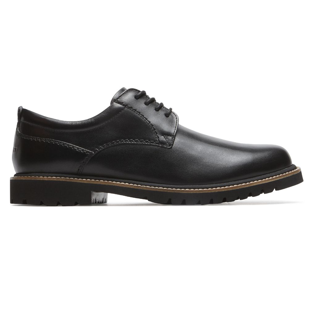 Sapatos Oxford Homem Rockport Marshall Plain Toe Pretas,Portugal TQKSH-4167